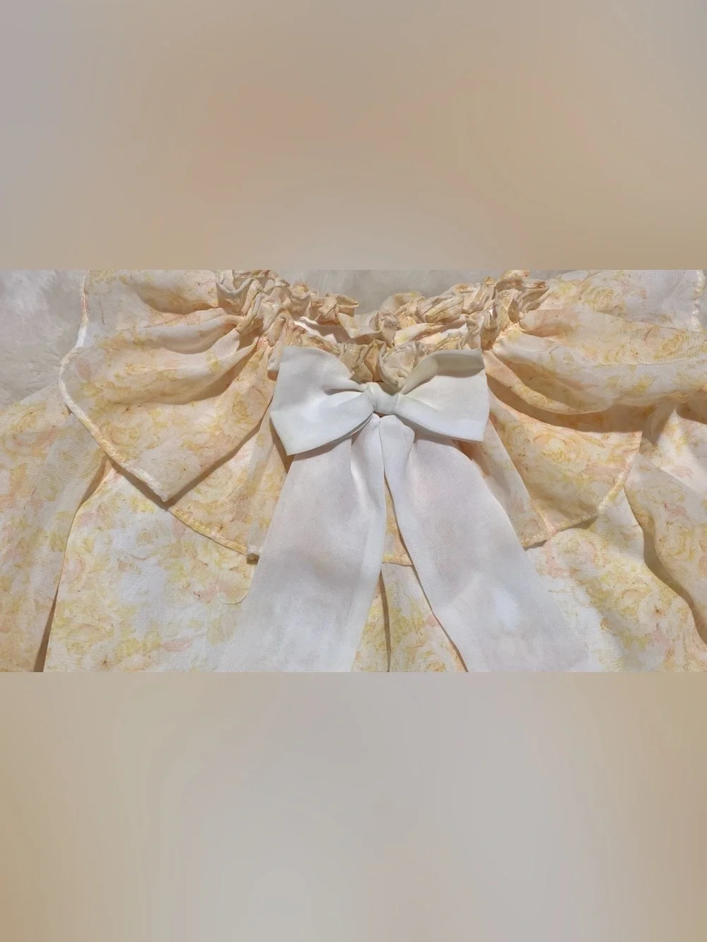 Girls' Yellow Floral Bow-Front Blouse